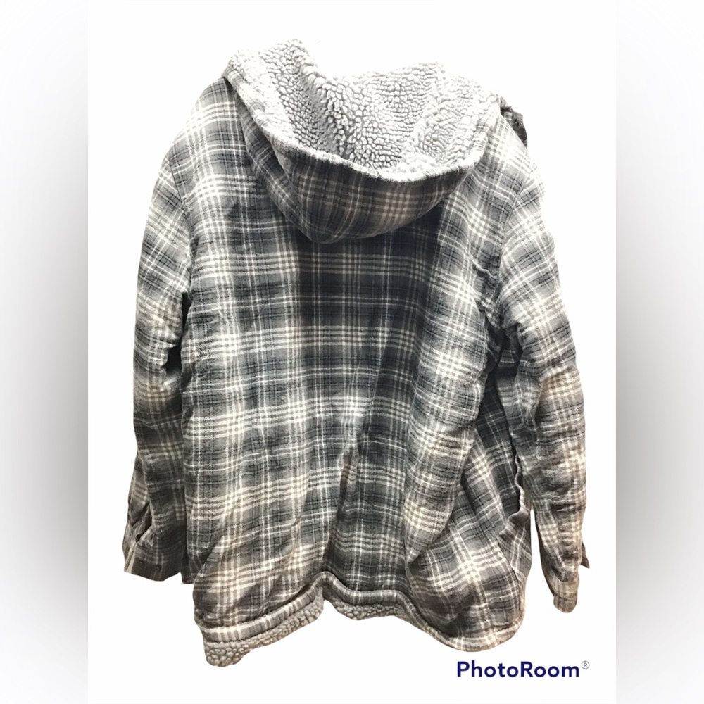 Basic Editions Black And Gray Plaid Jacket - image 2